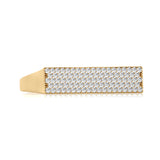 Solid Gold Pave Diamond Signet Bar Ring