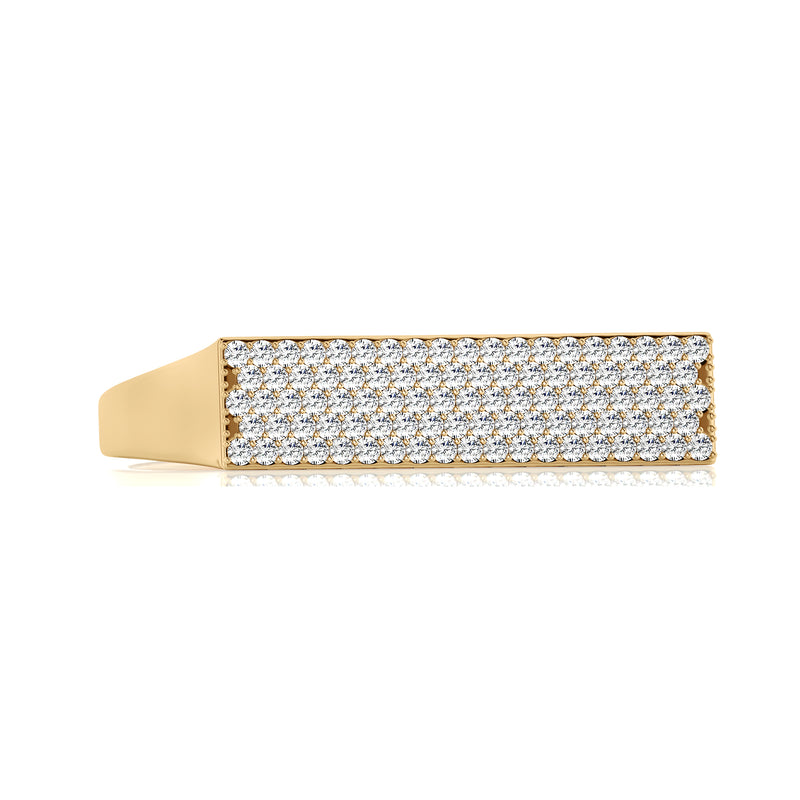 Pave Diamond Signet Bar Ring