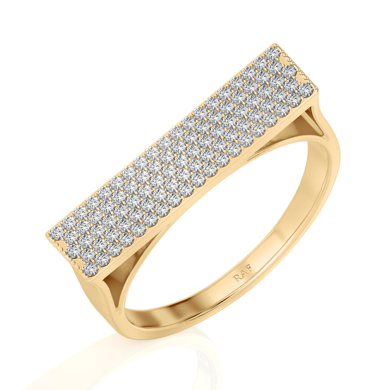 Pave Diamond Signet Bar Ring