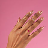 Solid Gold Ruby Diamond Ring