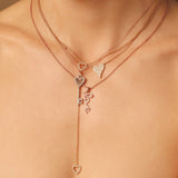 Solid Gold Diamond Heart Lariat