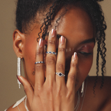 Solid Gold Sapphire Diamond Band