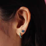 Solid Gold Blue Topaz Stud Earrings