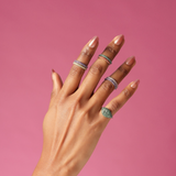 Solid Gold Half Eternity Emerald Band