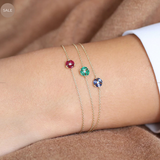 Solid Gold Ruby Cluster Bracelet