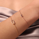 Solid Gold Diamond Initial Bracelet