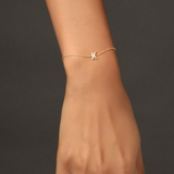 Solid Gold Diamond Initial Bracelet
