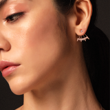 Solid Gold Diamond Jacket Stud Earrings