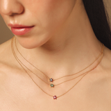 Solid Gold Emerald Cluster Charm Necklace