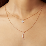 Solid Gold Pave Disc Charm