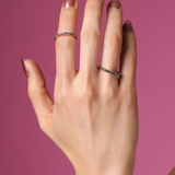 Solid Gold Half Eternity Amethyst Band