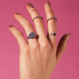 Solid Gold Amethyst Pave Signet Ring