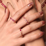 Solid Gold Ruby Diamond Band