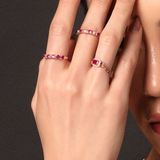 Solid Gold Ruby Diamond Band