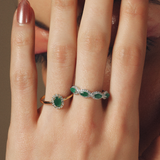 Solid Gold Emerald and Diamond Ring