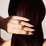 Scarlet Halo Signet Ring