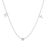 Solid Gold Diamond Initial Personalized Necklace
