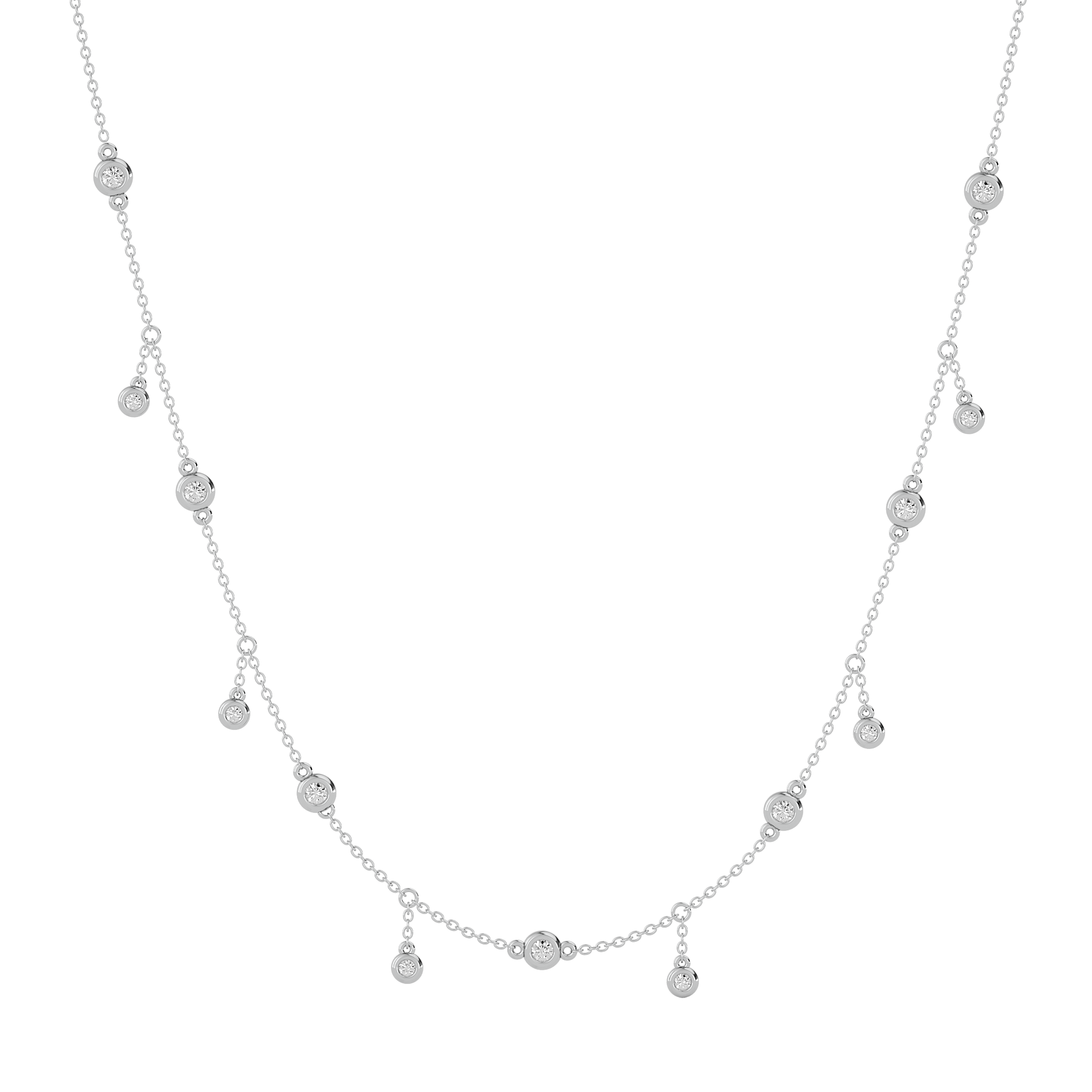 Solid Gold Diamond Shaker Necklace