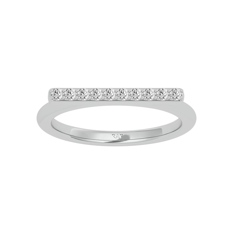 Flat Bar Diamond Stackable Ring