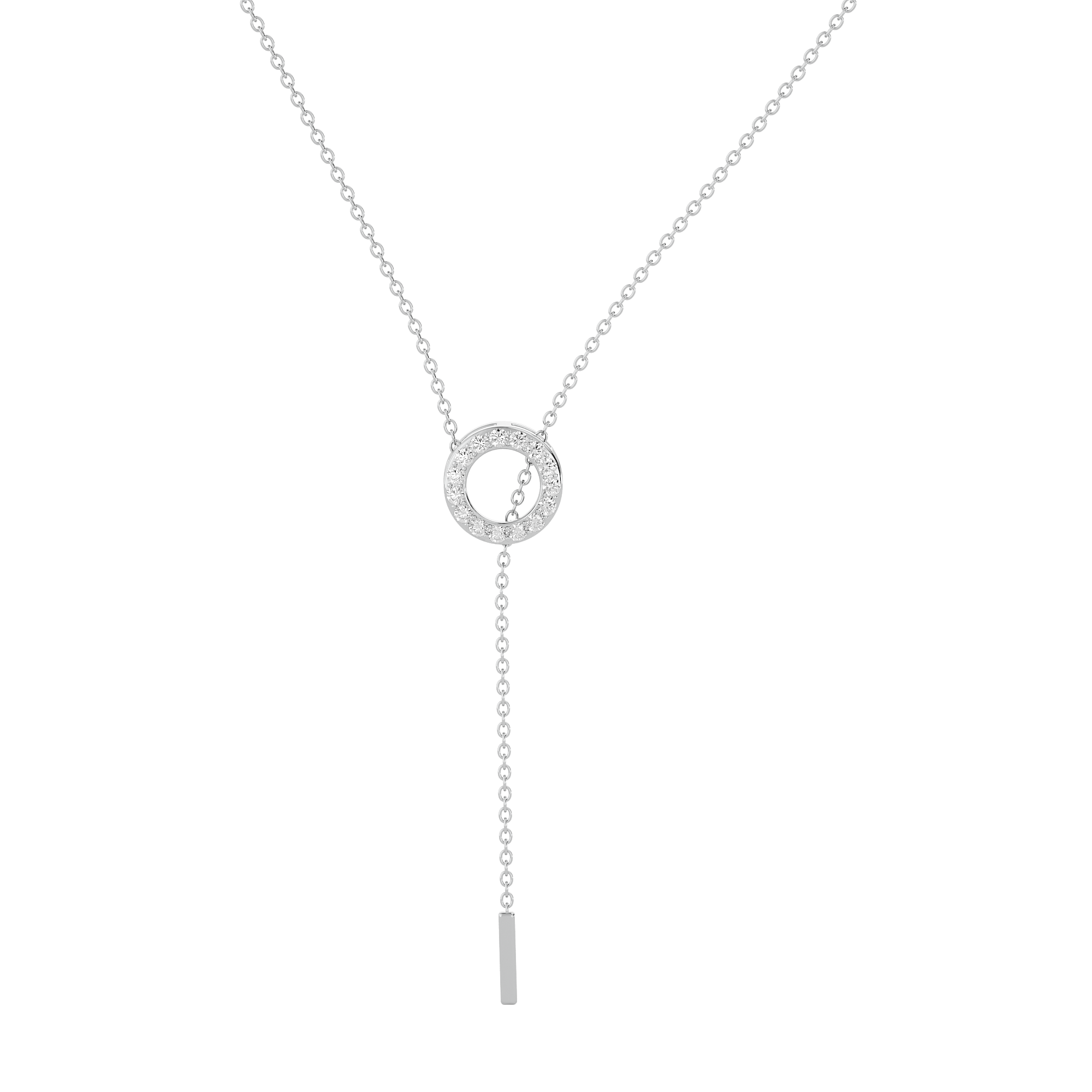 Solid Gold Diamond Halo Lariat