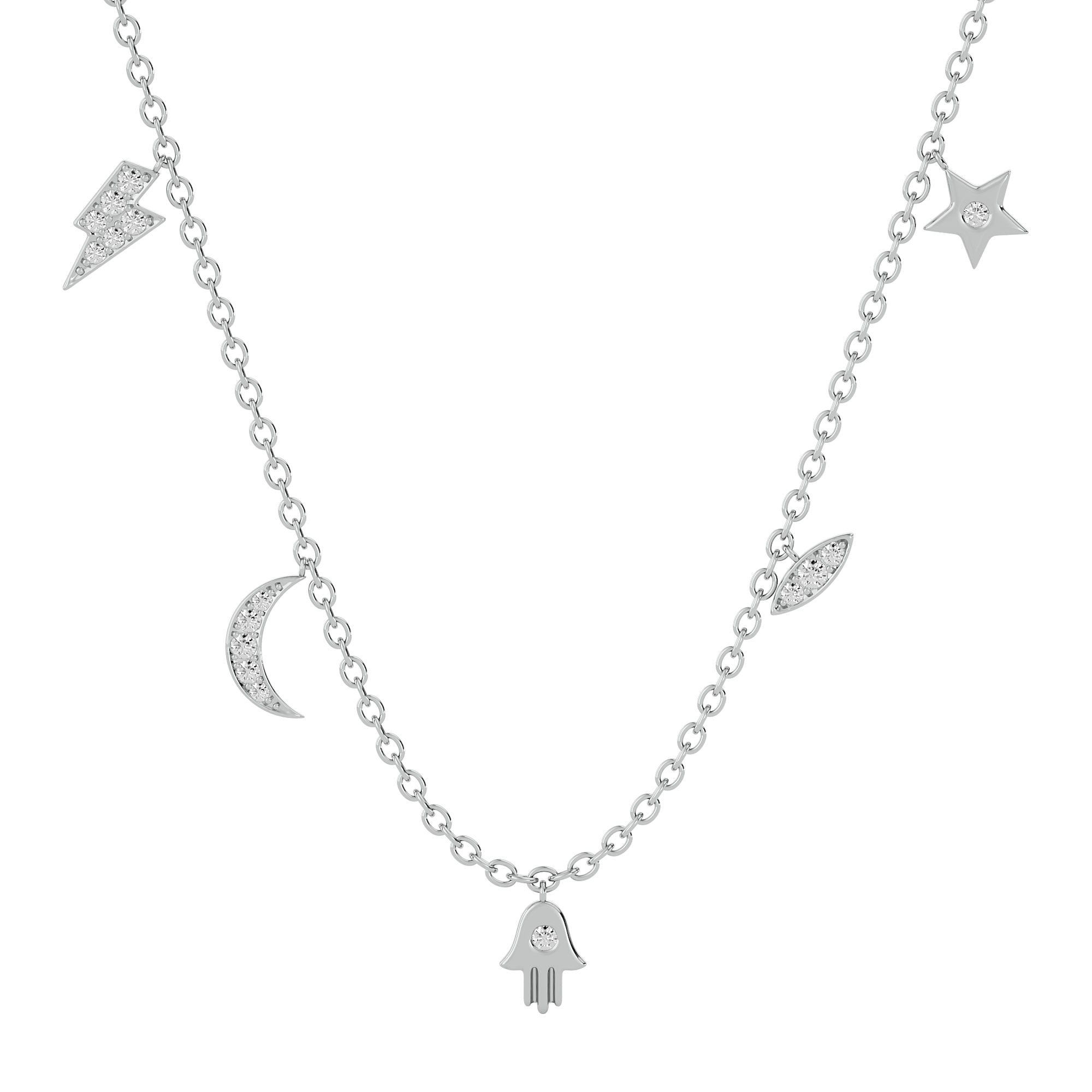 Solid Gold Lucky Charms Diamond Necklace