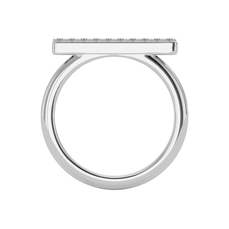 Flat Bar Diamond Stackable Ring