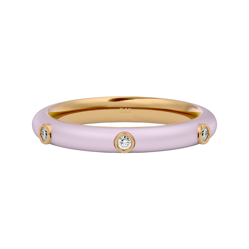 Light Pink Enamel Diamond Ring