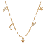 Solid Gold Lucky Charms Diamond Necklace