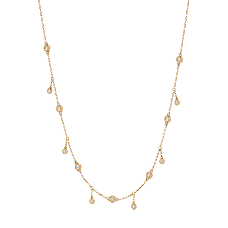 Solid Gold Diamond Shaker Necklace