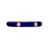 Solid Gold Navy Blue Enamel Diamond Ring