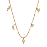 Solid Gold Lucky Charms Diamond Necklace