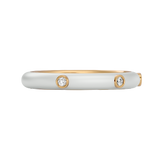 Solid Gold White Enamel Diamond Ring