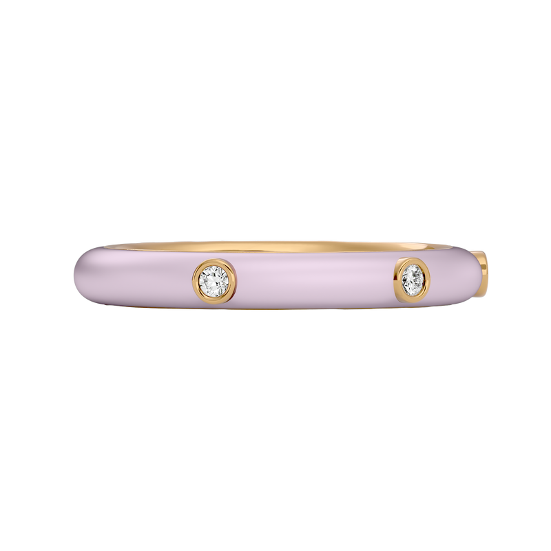 Light Pink Enamel Diamond Ring