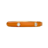 Solid Gold Orange Enamel Diamond Ring