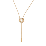 Solid Gold Diamond Halo Lariat