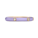 Solid Gold Lilac Enamel Diamond Ring