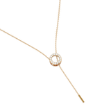 Solid Gold Diamond Halo Lariat