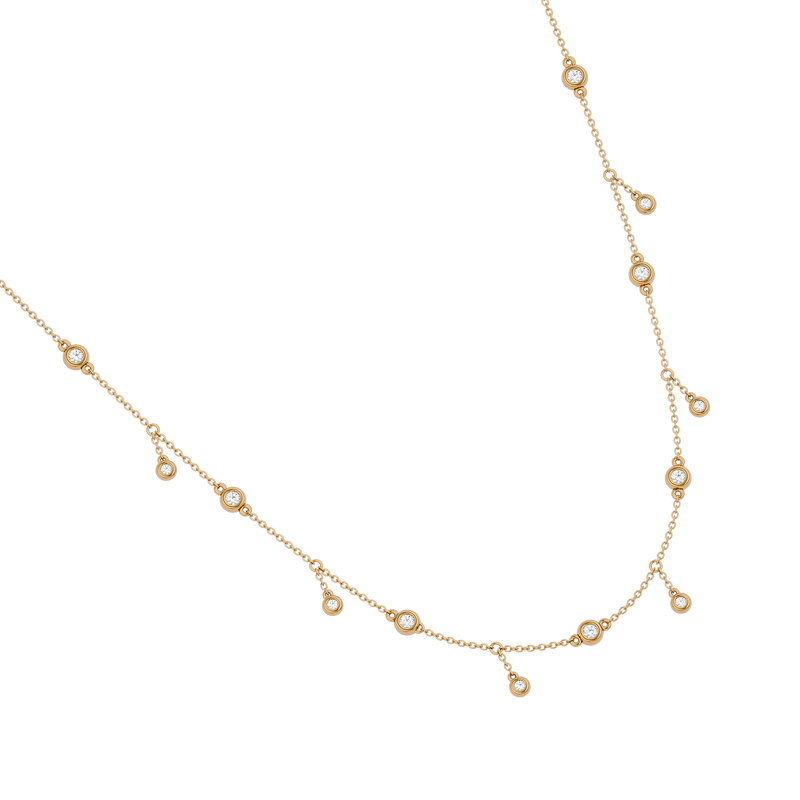 Solid Gold Diamond Shaker Necklace