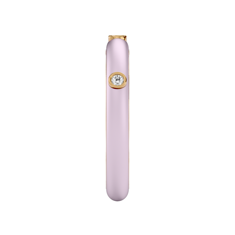 Light Pink Enamel Diamond Ring