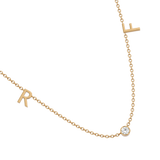 Solid Gold Diamond Initial Personalized Necklace