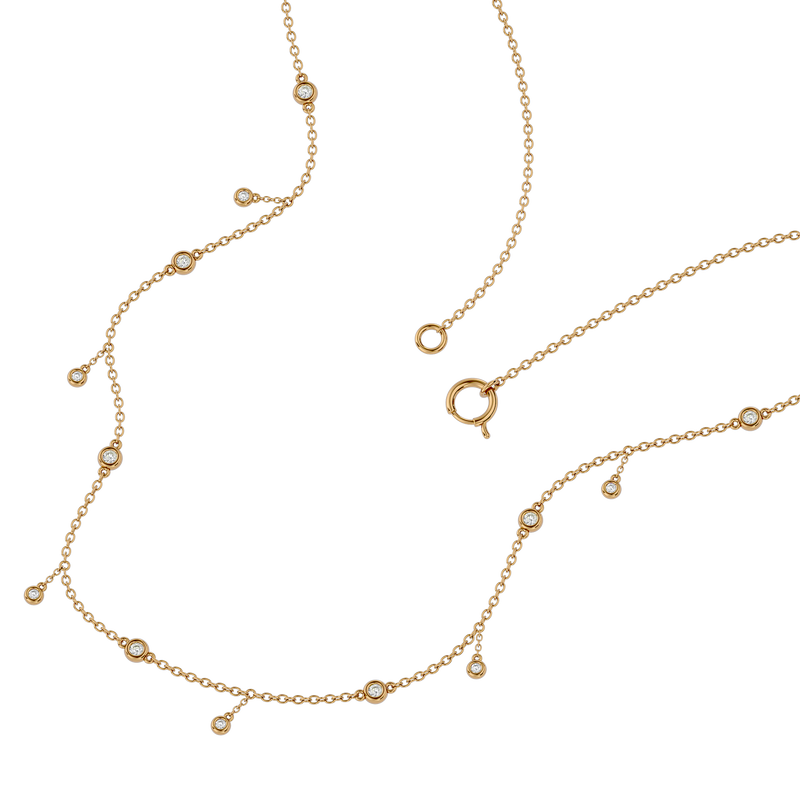 Solid Gold Diamond Shaker Necklace