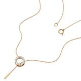 Solid Gold Diamond Halo Lariat