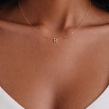 Solid Gold Diamond Letter Necklace