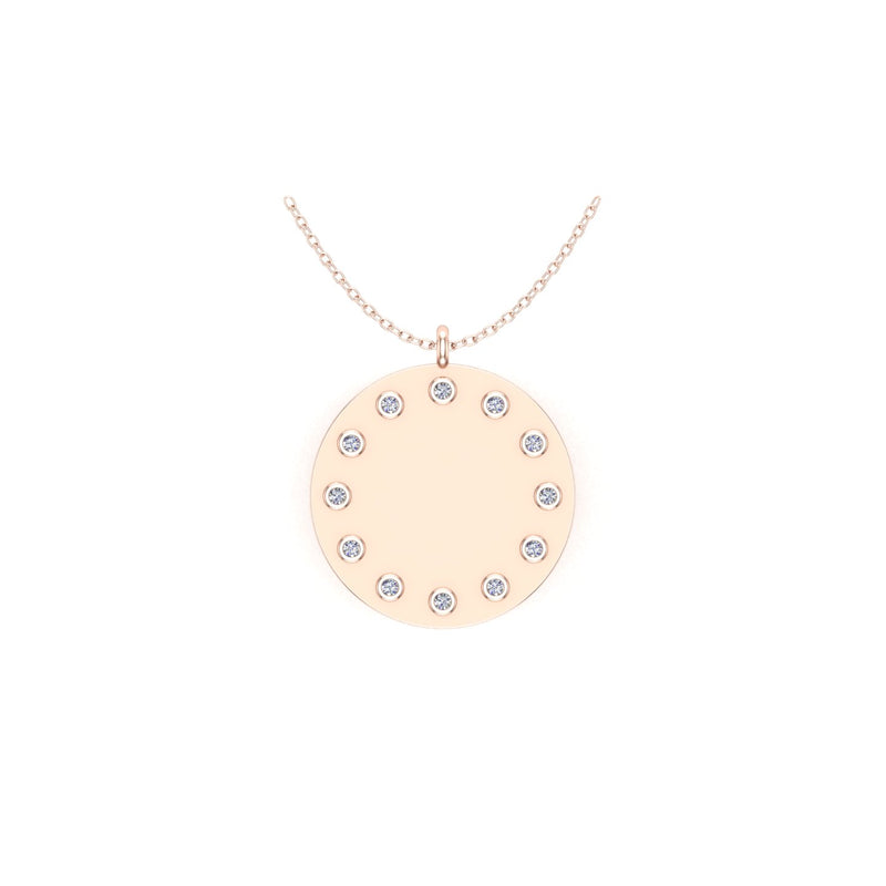 Diamond Disc Personalized Necklace