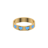 Solid Gold Heart Enamel Wedding Band