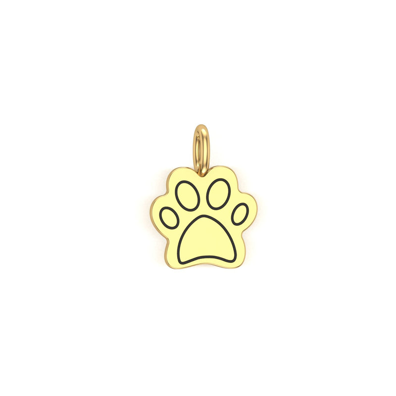 Solid Gold Dog Paw Charm