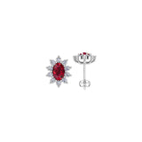 Solid Gold Ruby Statement Earrings