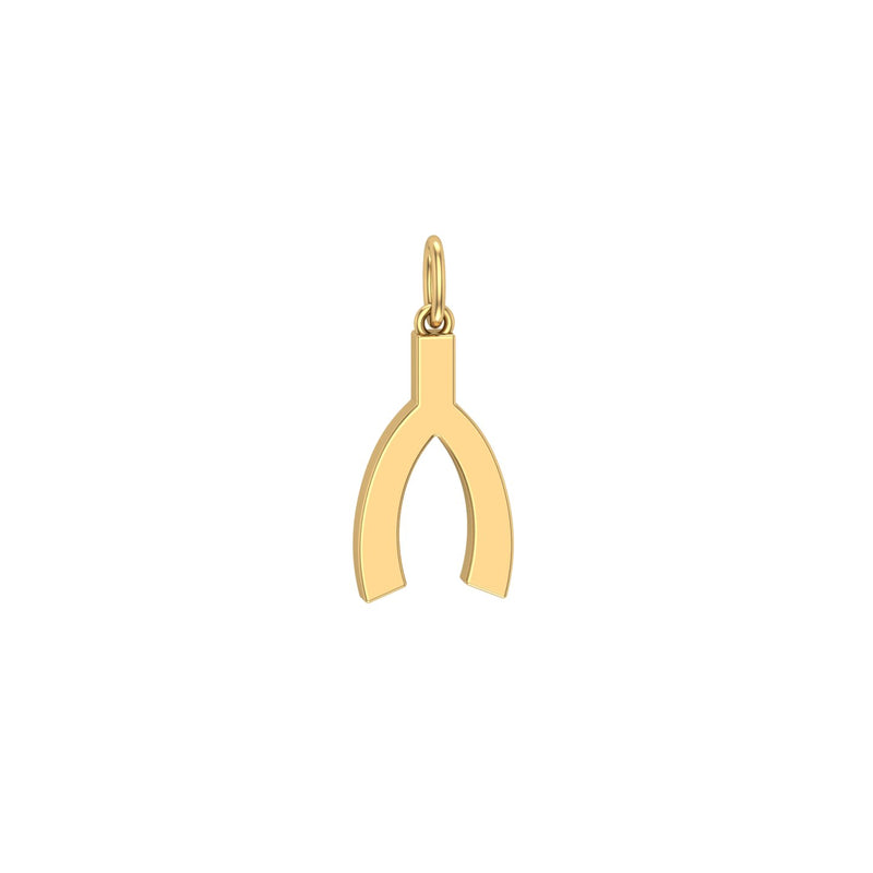 Solid Gold Wishbone Charm