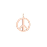 Solid Gold Peace Symbol Charm