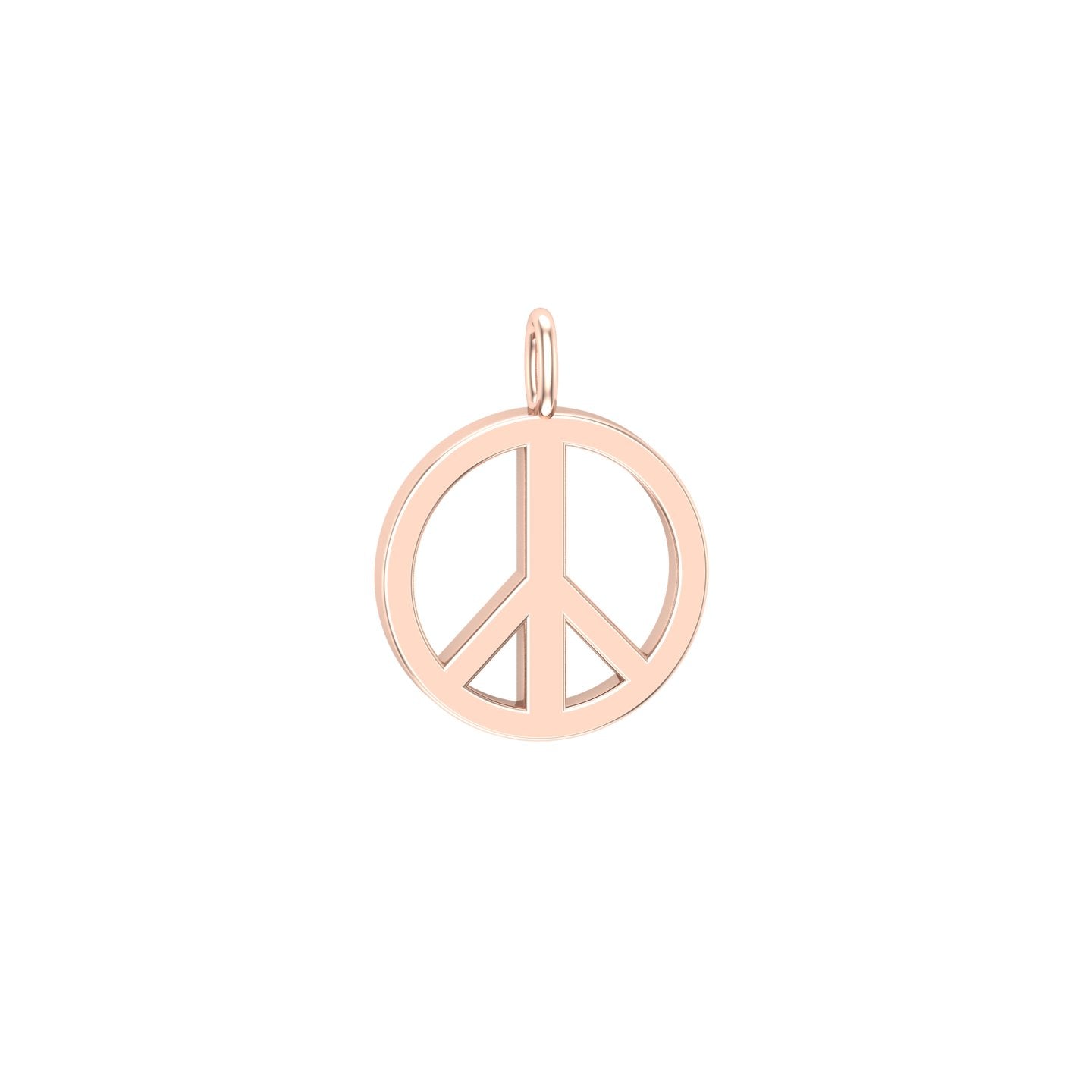 Solid Gold Peace Symbol Charm